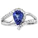 14k White Gold Pear Tanzanite and Diamond Ring 1.66 TCW