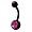 Bauchnabel-Piercing Schmuck Titan Banane Schwarz, Steine Rosa