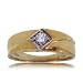 Yellow & White Gold Wedding Ring Band Mens w/ Diamond