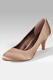 Round Toe Stiletto Heel Satin Court Shoes