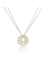 Diamond & 18k Two Tone Gold Pendant Necklace