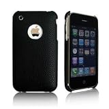 SGP Case for iPhone 3G Ultra Thin Leather Grip - Black (With Crystal Film)