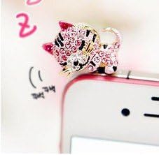 Dust Plug-earphone Jack Accessories Pink Crystal Cat with Flexible Head/ Cell Charms / Dust Plug / Ear Jack for Iphone 4 4s / Ipad / Ipod Touch / Other 3.5mm Ear Jack