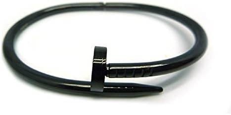 GSG Nail Bracelet Stainless Steel Nail Style Love Bracelet Oval Cuff Bangle For Women, Fits 7.5-Inch Wrists