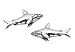 Sterling Silver Shark Stud Earrings