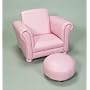 Giftmark 6075P Upholstered Chair with Ottoman Pink