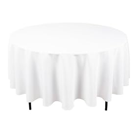 Buy 90 Inch Round Polyester Tablecloth White by LinenTablecloth