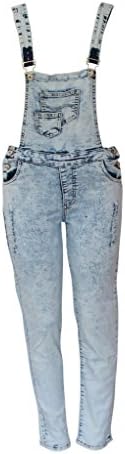 Flair Women's Fashion Washed Jeans Jumpsuit (Size M) - Miami Style