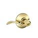 Schlage F40 ACC 605 Accent Door Lever, Bed & Bath Privacy Lock, Bright Brass
