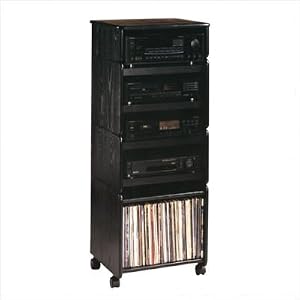 Modular Hardwood Ebony CM-1 Audio Rack Storage Set