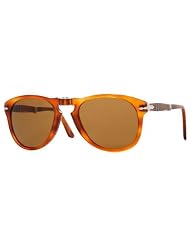 Persol 0714 Folding Light Tortoise Frame Brown Lens Plastic Sunglasses, 52mm by Persol