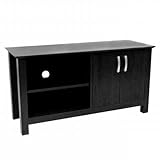 Walker Edison Wood TV Console with Open Shelf - Black