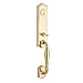 Baldwin Reserve DCNEWXELLTRR003 Double Cylinder New Hampshire Handleset with Ellipse Knob Traditional Round Rose Lifetime Brass Finish