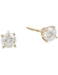 IGI Certified 14k Gold Round-Cut Diamond Studs (1 cttw, H-I Color, I1-I2 Clarity)