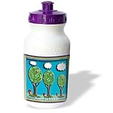 Beverly Turner Jewish Holiday Design - Trees Birds and Apples Happy Tu BShvat! - Water Bottles