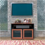 Salamander 329C/X / SN/PM/X Cherry Twin TV Cabinet with Double-Width Shelf