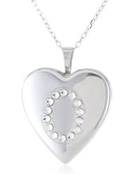 Momento Lockets Silver Swarovski Crystal Initial O Locket Necklace, 18"