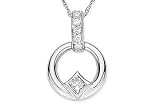 Childrens 1/5 Carat Diamond 14K White Gold Pendant w/Chain