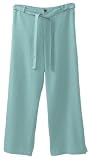 TravelSmith Womens No-Hassle Linen Cropped Pants Seafoam Blue Small Petite