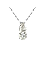 Sterling Silver CZ Love Knot Pendant with Chain