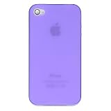 Premium Purple TPU Flexi Soft Gel Skin for Apple iPhone4, 4th Generation, 4th Gen Flexible See Thru Skin, Satin-back