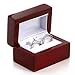 Cherry Wooden Wedding/ Bridal Set Double Ring Jewelry Gift Box