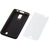 ELECOM docomo Optimus LTE L-01D用シリコンケース(液晶保護フィルム付き) ブラック PD-LGOLSCBK
