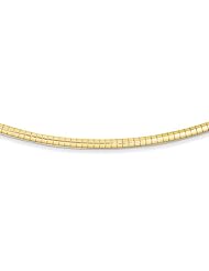 14k Yellow Gold 16in 3mm Domed Omega Necklace. Metal Wt- 17.45g