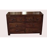 Dakota Chest of 8 Drawers Dark Shade