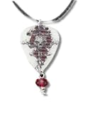 Skull and Roses Guitar Pick Necklace