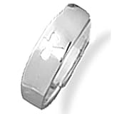 Sterling Silver Small Band Cut-Out Cross