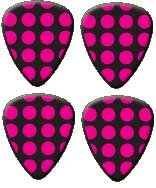 Girls Rock! Picks Pink Dots 4 pack Medium