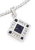 14k White Gold, Diamond & Sapphire Pendant (1.64ctw)