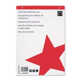 5 Star Meeting Flipchart Pad Perforated 20 Sheets A1 Plain [Pack of 5]