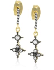 Freida Rothman Belargo Jewelry "HAMPTON" Two Tone Tiny Star Drop Earrings