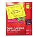 Avery 5975 Neon laser labels, rectangle, assorted fluorescent colors, 8-1/2 x 11, 15/pack
