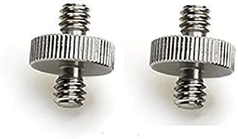 LXJ SMILE 2 Pieces 1/4-Inch Male to Male Two Threaded Screw Adapter for Camera Cage/Shoulder Rig/Tripod/Socket Studio/Lighting Equipment/LED panel/GoPro(pack of 2)
