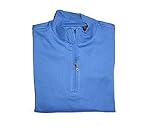 Greg Norman Men's Pima Zip Mock Pullover with Shark logo, Mystic (Size  - S)