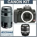 Canon EOS Digital Rebel XTi SLR 10.1MB Camera Black Body Twin Lens Kit with Canon 18-55mm f/3.5-5.6, Canon EF 75-300mm f/4.0-5.6 III - U.S.A. Warranty