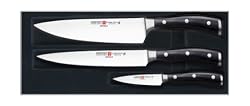 Wusthof Classic Ikon 3-Piece Kitchen Knife Set, Black