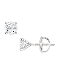 1 Carat Diamond Stud 14K White Gold Earrings