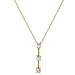10K Yellow Gold 0.25 Carat Three-stone Diamond Pendant with chain