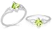 Princess Cut Peridot Ring Sterling Silver