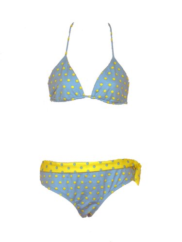 Ralph Lauren 2 Pc Turquoise Polka Dot Triangle Bikini M
