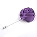 Men Lapel Flower Brooch Boutonniere Tuxedo Stick Pin Purple