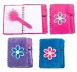 Plush Notebook with Feather Pen