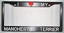 Black Plastic I Love My Manchester Terrier Frame