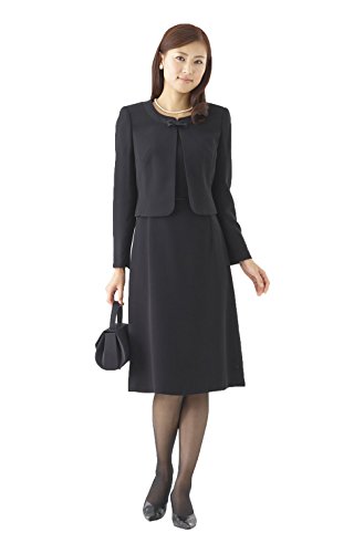 (モノワール) MONOIR 喪服 レディース 礼服 ノーカラー ブラックフォーマル アンサンブル ワンピース オールシーズン 02P01157
