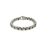 Mens Stainless Steel Box Link Bracelet, 8.5"