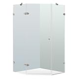 Vigo Industries VG6061BNCL38 Frameless NeoAngle Tempered Glass Shower Enclosure, Nickel
